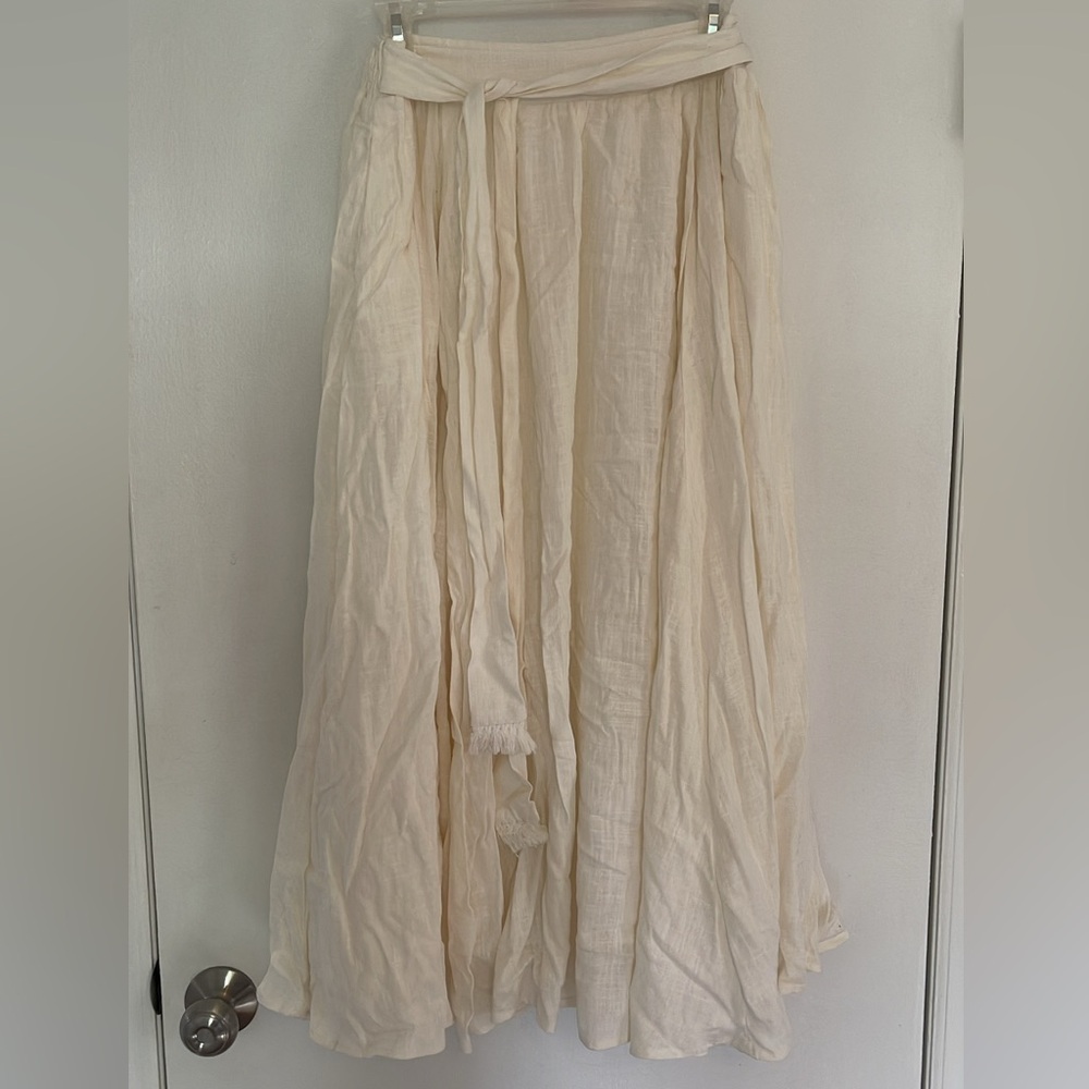 Lulu's Cream Linen Maxi Skirt